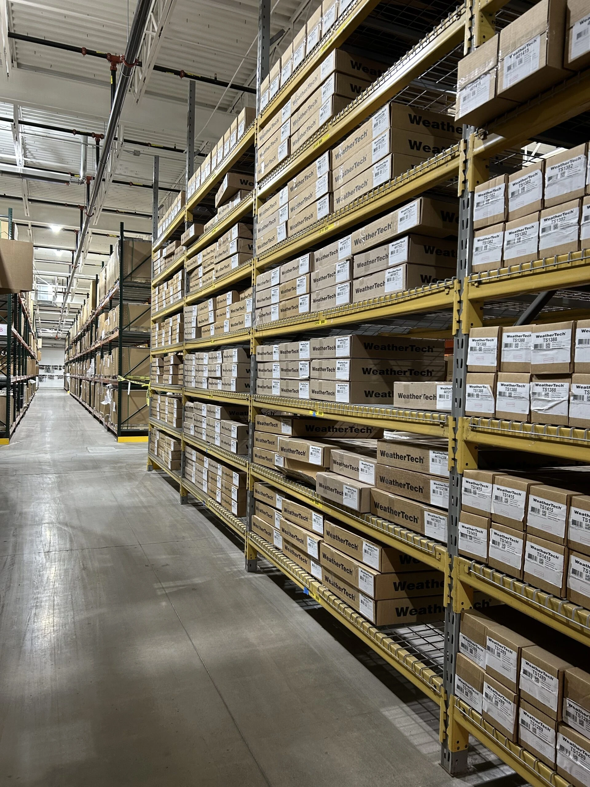 A rack of auto parts inventory at United Auto Supply in Rotterdam, New York.