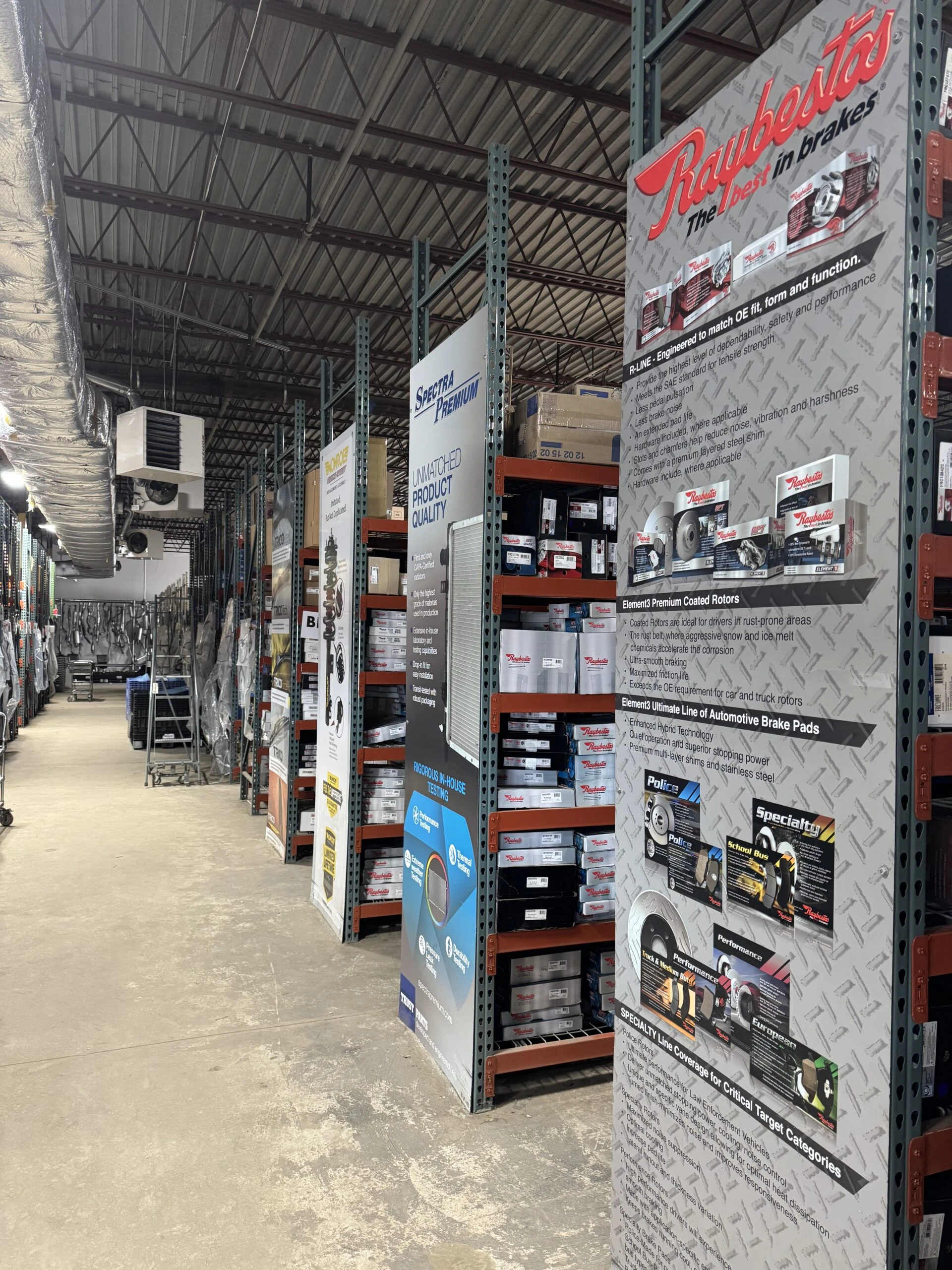 Racks of auto parts inventory stocked at the United Auto Supply store in Rochester.