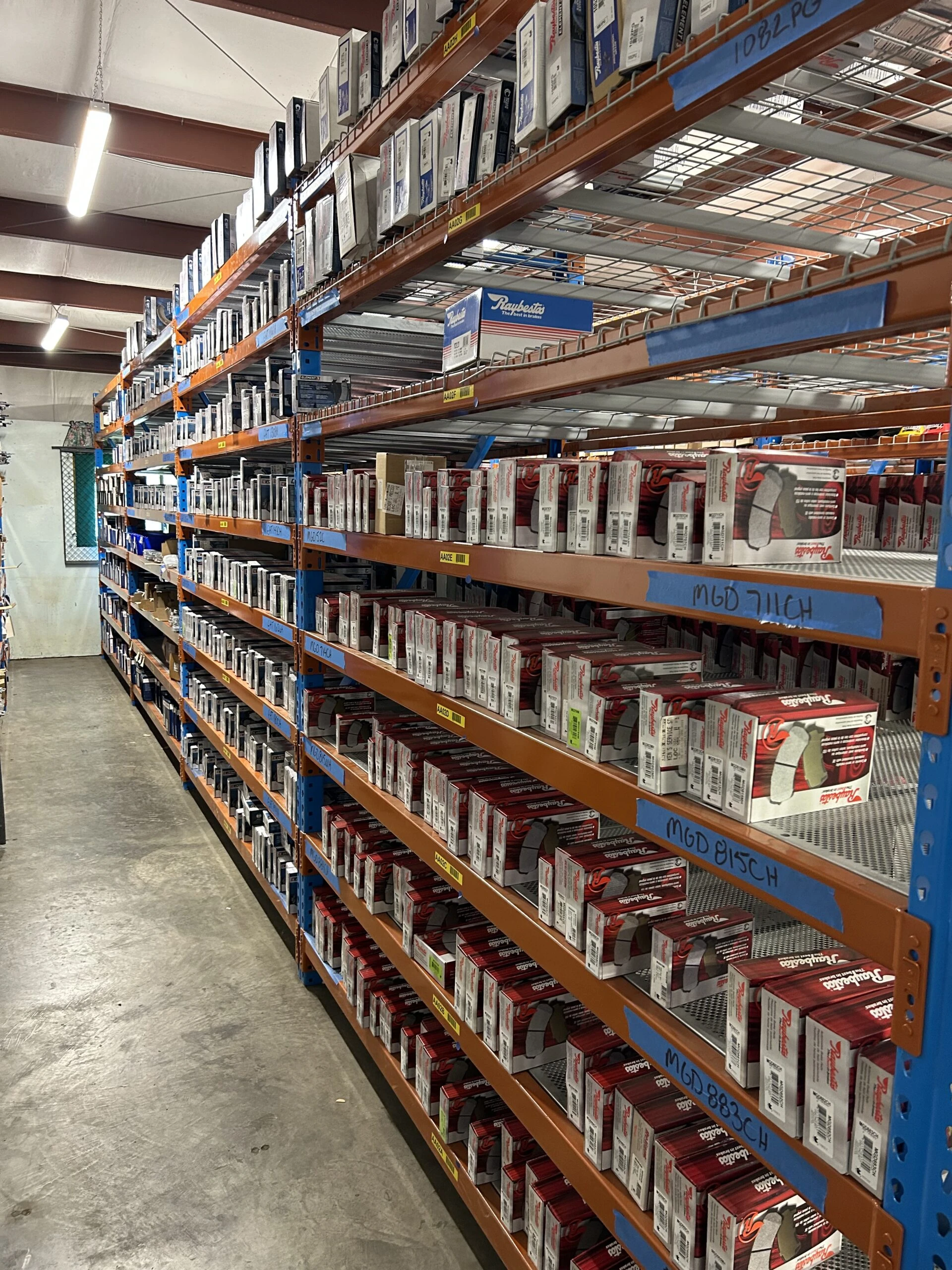 Racks of auto parts and auto related products stocked at the United Auto Supply store in Newburgh.