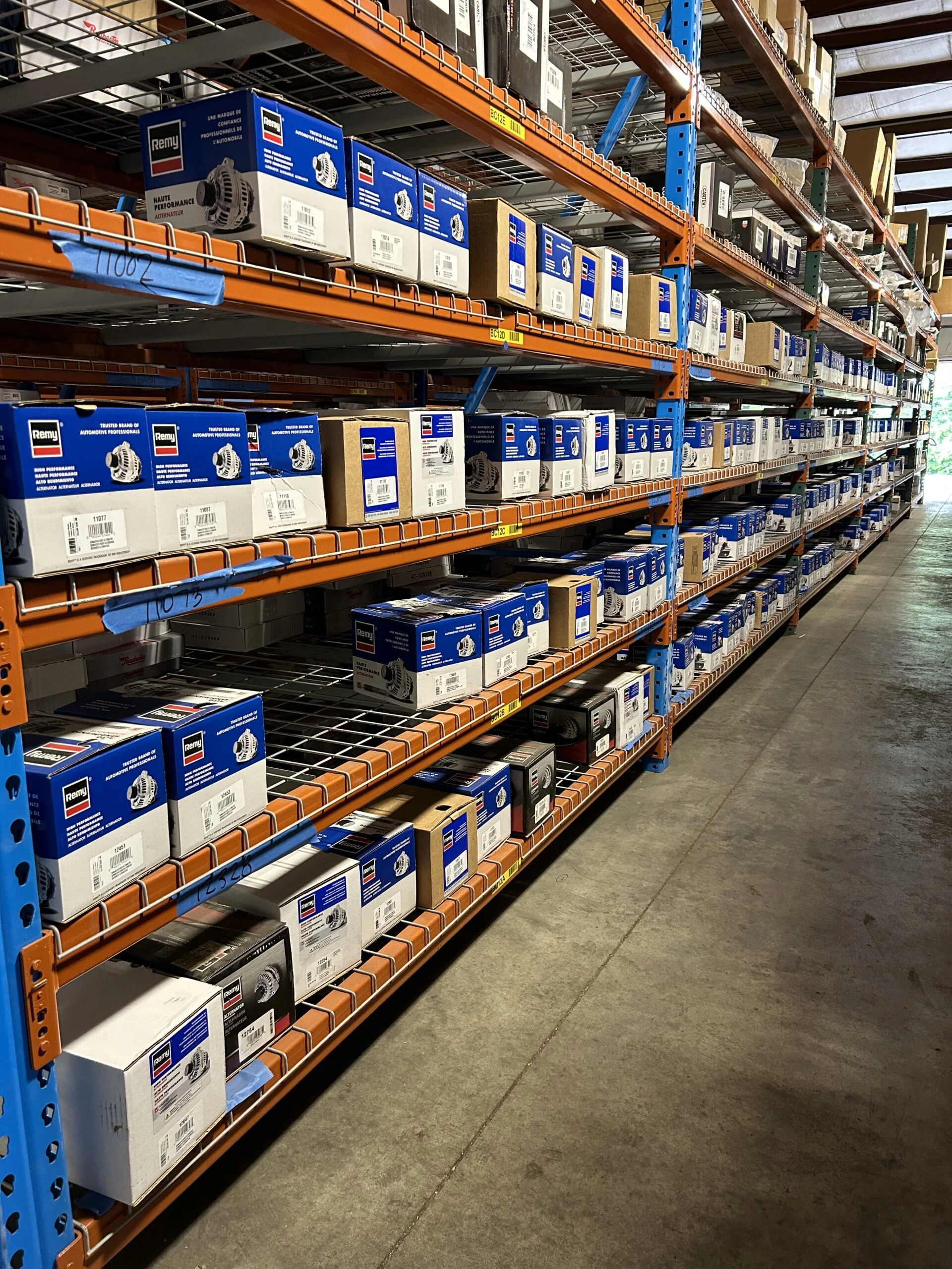 Racks of auto parts and auto related products stocked at the United Auto Supply store in Newburgh.